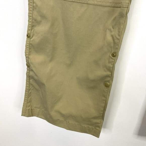 Prana Pants Mens Size Large Khaki Stretch Straight Leg Hiking Roll Snap Up - Picture 2 of 6
